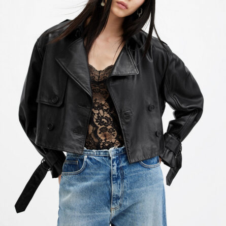 Neu Hide Hendry Cropped Leather Trench (Inspired) - Image 4