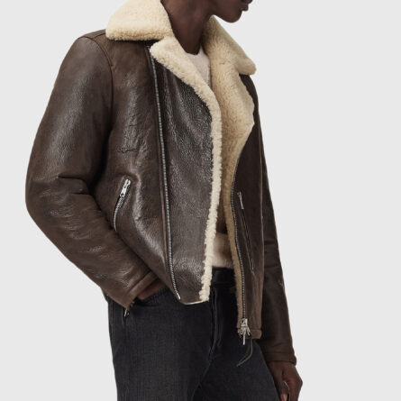 Neu Hide Xyler Shearling Biker Jacket - Image 4